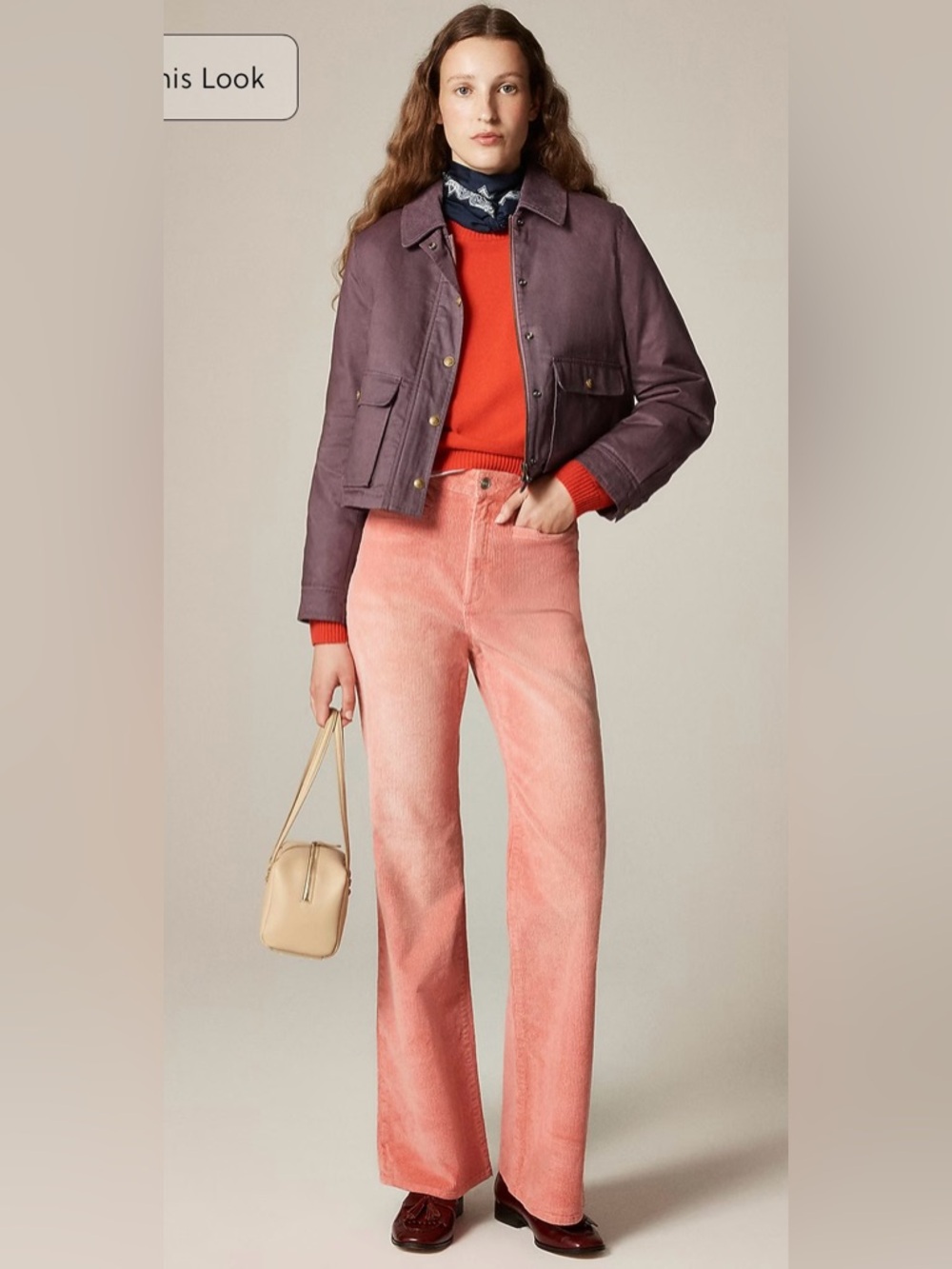 J.Crew Tall vintage flare pant in corduroy in coral reef
